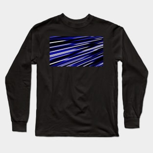 Blue stripes moving from left to right in a diagonal line Long Sleeve T-Shirt